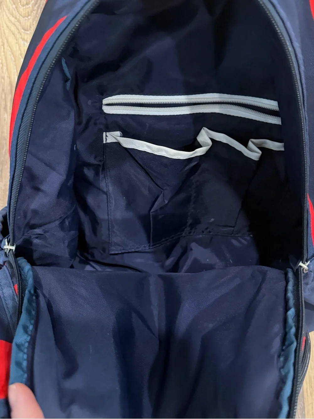 Red and Navy Striped women’s tennis  Backpack